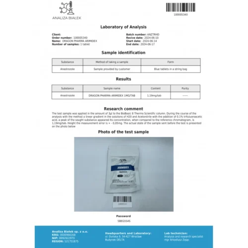 arimidex lab test result - verified on 2024-06-17