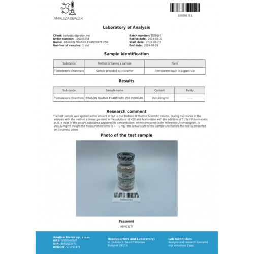enantat 250 lab test result - verified on 2024-08-26