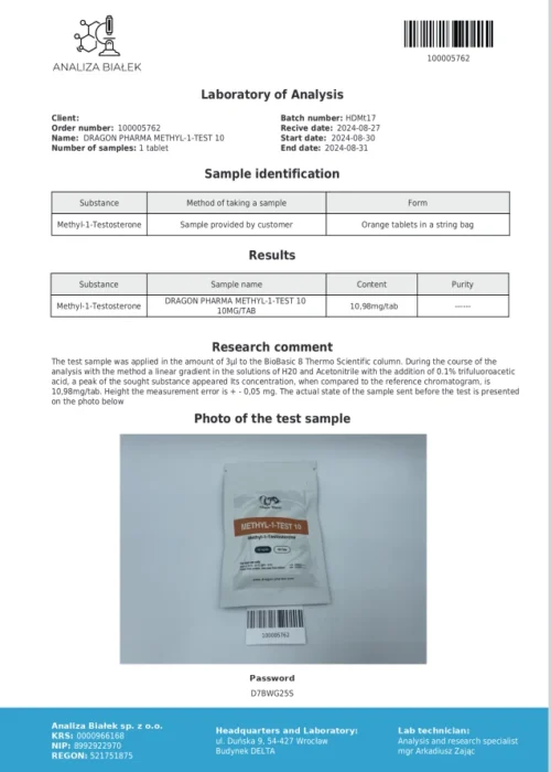 methyl-1-test 10 lab test result - verified on 2024-08-31
