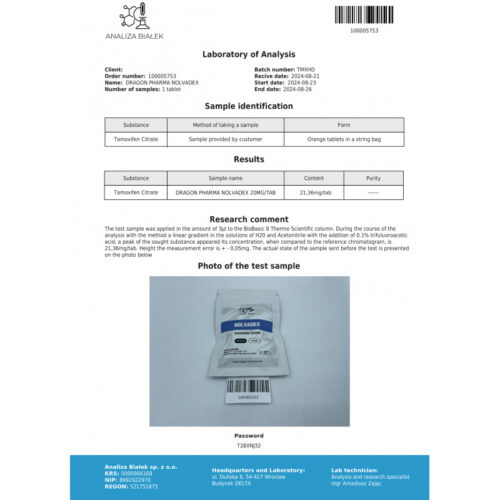 nolvadex lab test result - verified on 2024-08-26
