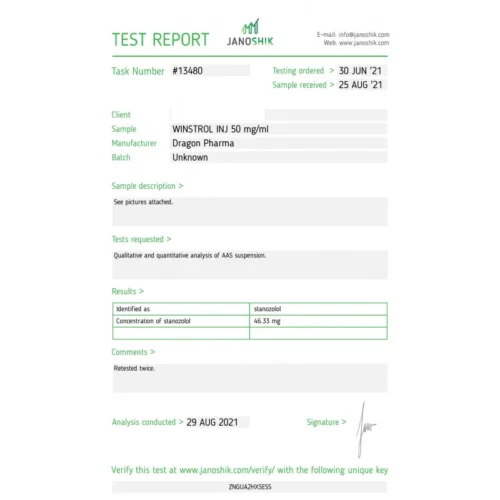 winstrol inj lab test result - verified on 2021-08-29